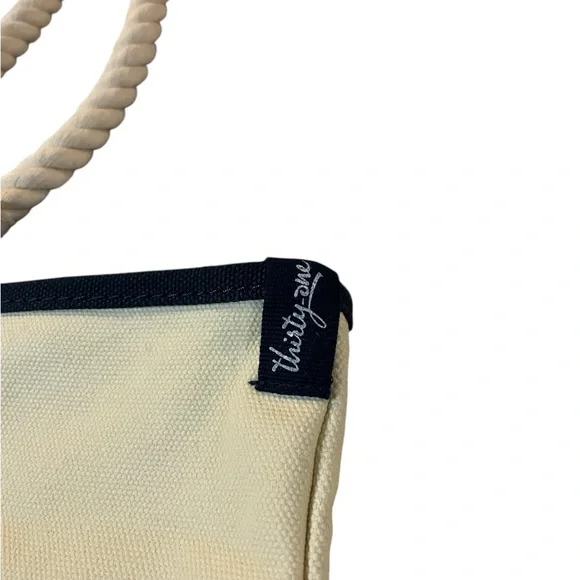 Thirty-One Anchor Canvas Tote - Navy and Cream - Picture 6 of 7